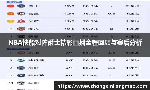 NBA快船对阵爵士精彩直播全程回顾与赛后分析