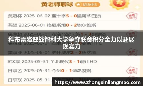 科布雷洛迎战智利大学争夺联赛积分全力以赴展现实力